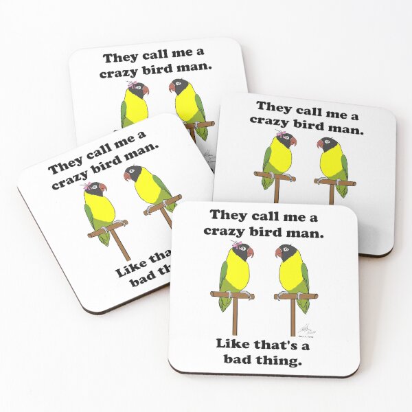 Item preview, Crazy Bird Man with Lovebirds designed and sold by Laughing Parrot Studio.