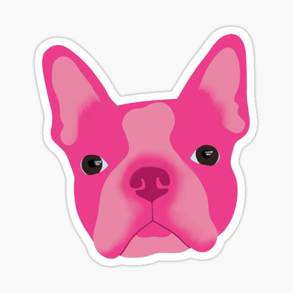 Item preview, pink Boston terrier love in the eyes dog French bulldog designed and sold by KikasArt.