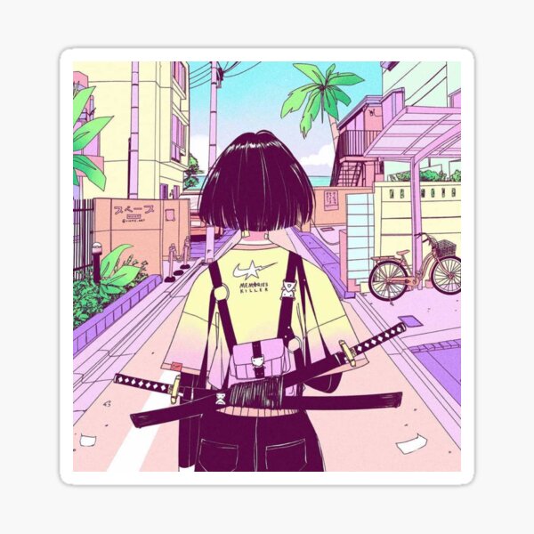 Cyberpunk girl Sticker