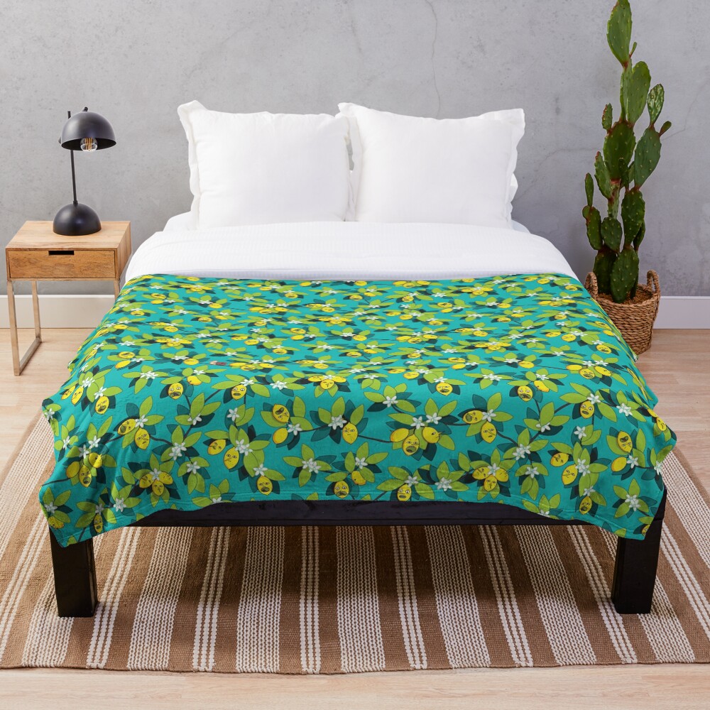 Lemongrab Tree Pattern Throw Blanket