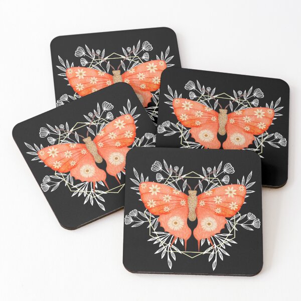 Item preview, Folk art pink butterfly  designed and sold by Prita-D.