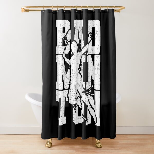 Badminton With Badminton Player Silhouette Shower Curtain