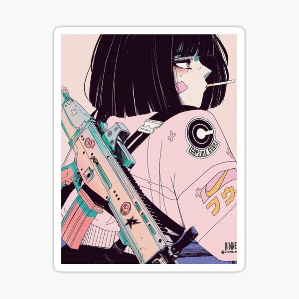 Cyberpunk girl Sticker