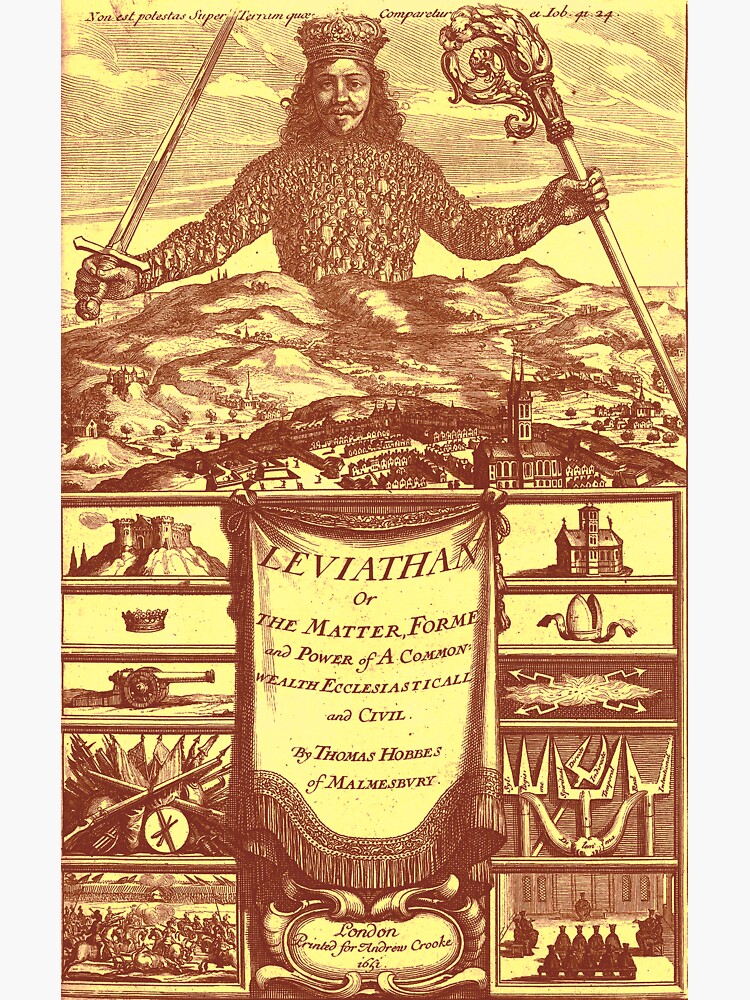 Thumbnail 3 of 3, Sticker, Hobbes Leviathan Yellow Deep designed and sold by MoriVond.