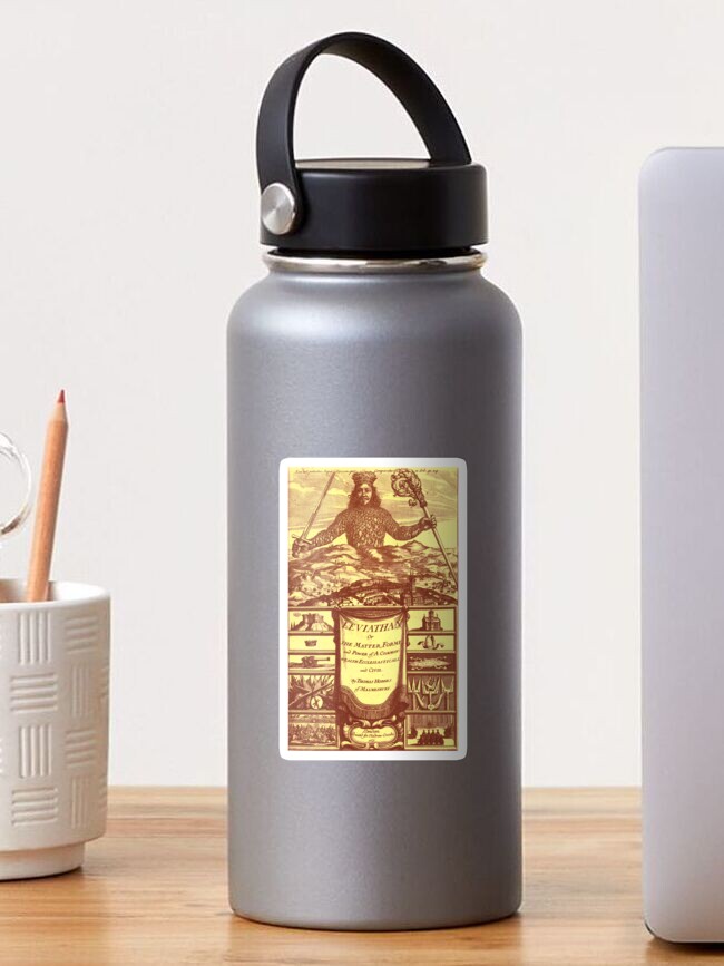 Thumbnail 1 of 3, Sticker, Hobbes Leviathan Yellow Deep designed and sold by MoriVond.