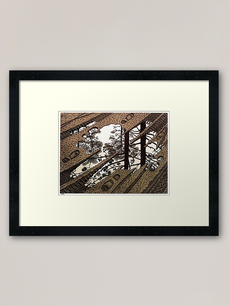 Alternate view of Escher - Puddle Framed Art Print
