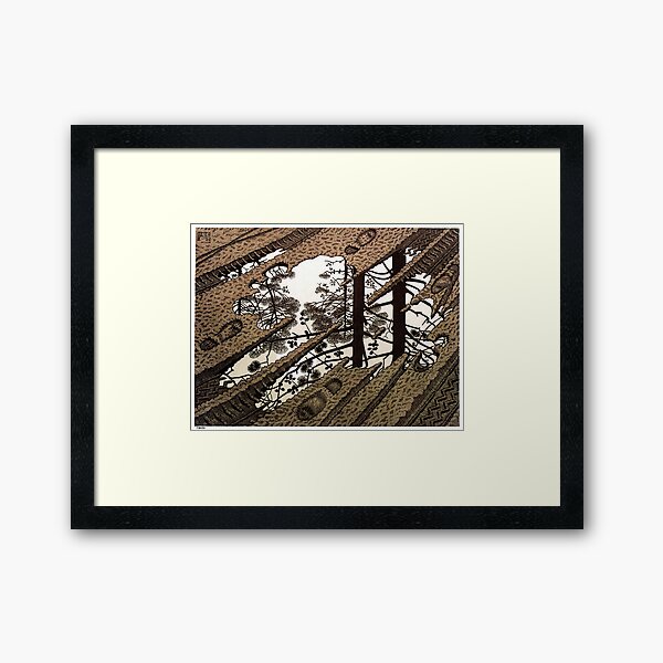 Escher - Puddle Framed Art Print
