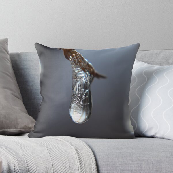 Tiny Bubbles in Drip of Ice Throw Pillow