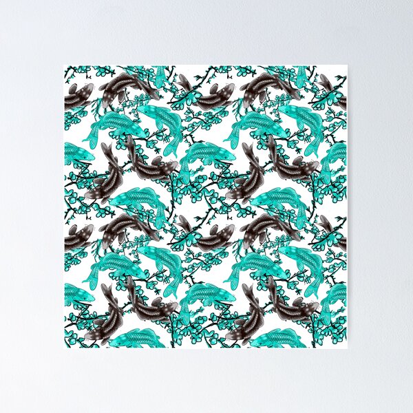 Item preview, turquoise chinese fish designed and sold by AvotArt.