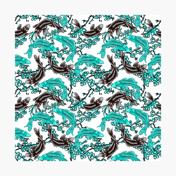 Item preview, turquoise chinese fish designed and sold by AvotArt.