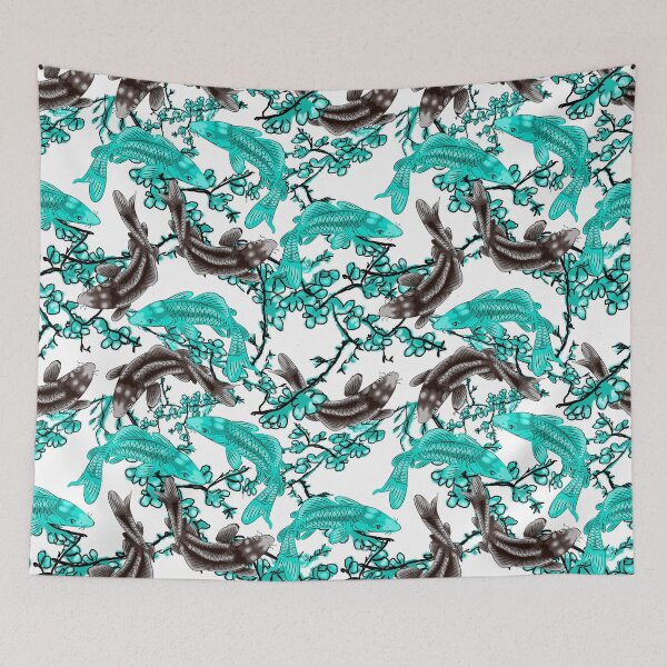 Item preview, turquoise chinese fish designed and sold by AvotArt.