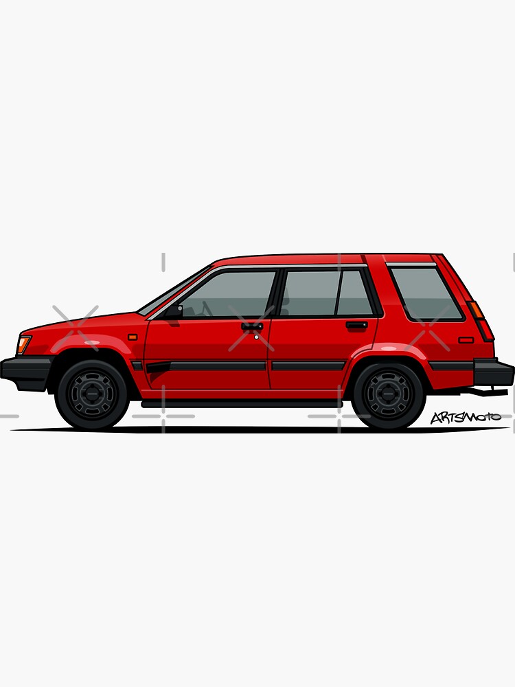 "Jesse Pinkman's Crappy Red Toyota Tercel SR5 4WD Wagon AL25" Sticker ...