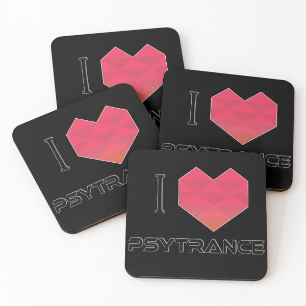 Item preview, I Love Psytrance - Pink / Red / Orange / Black designed and sold by NoMatterLab.
