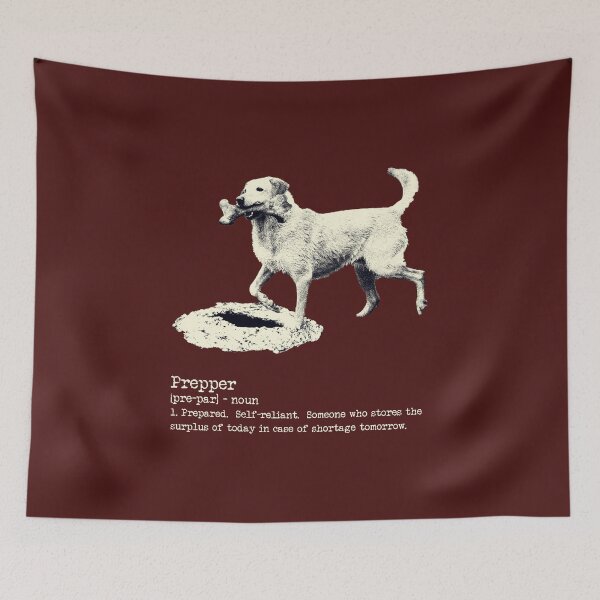 Item preview, Prepper Vintage labrador dog burying a bone - Distressed look designed and sold by bdws.