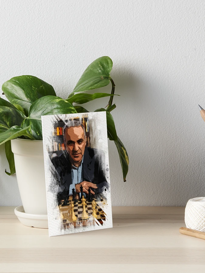 Chess Medicinee Garry Kasparov Motivational Chess Poster Frame 12inch x  8inch (31cms x 20cms), Top Acrylic Glass & Wooden Framed, Multicolour, Landscape