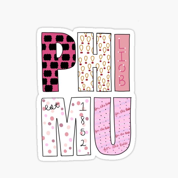 Phi Mu Letters Sticker