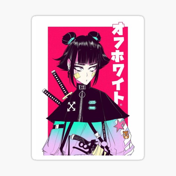 Cyberpunk girl Sticker