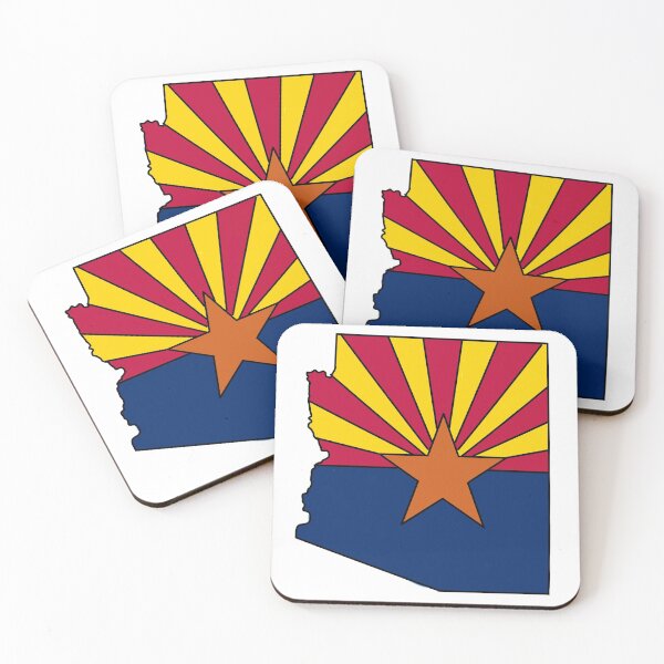Item preview, Arizona state outline with flag designed and sold by okunicka.