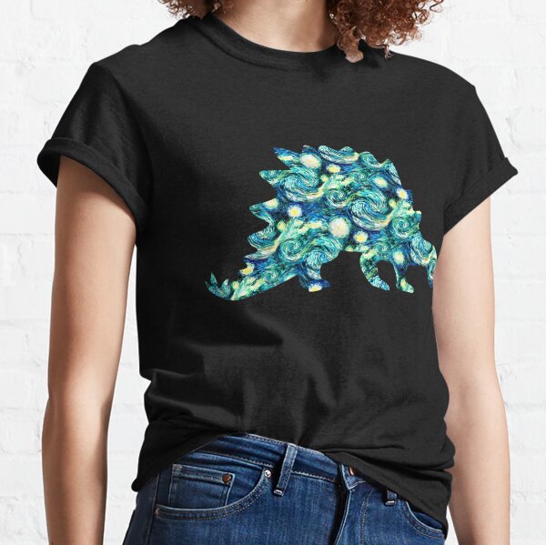 Starry Night Stegosaurus Silhouette  Classic T-Shirt