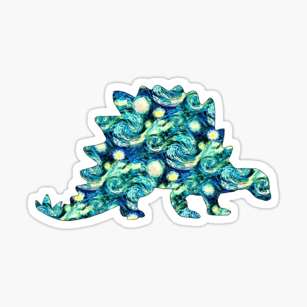 Starry Night Stegosaurus Silhouette  Sticker