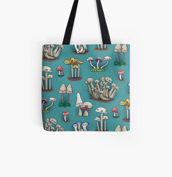 Mushies in Mushville All Over Print Tote Bag