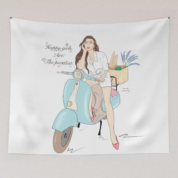 Item preview, Cute fashion sketch scooter girl designed and sold by Imanitasong.
