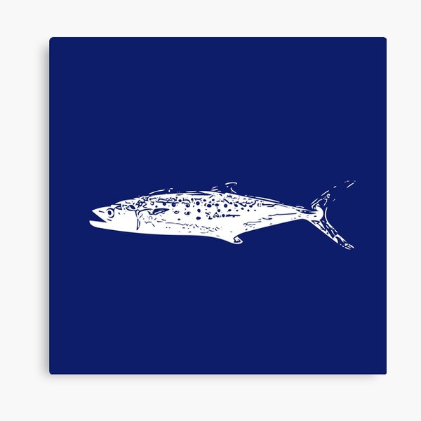 Pacific Chub Mackerel Black Alternate Design  Canvas Print for Sale by  designsasstultd