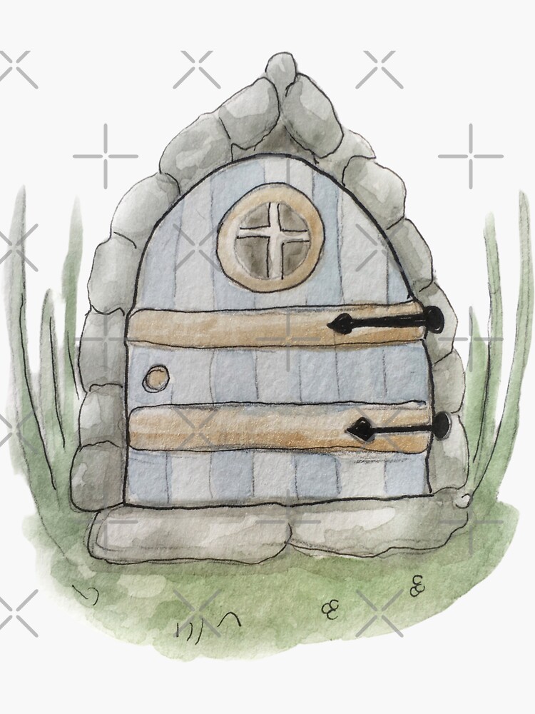 Whimsical Fairy Door Illustration in Watercolor by WitchofWhimsy