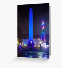 Blackpool Tower at night Greeting Card