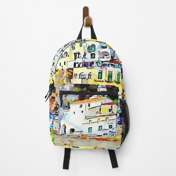 Item preview, View of the village perched of Amalfi with yellow building and house designed and sold by Giuseppe Cocco.