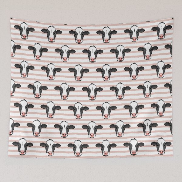 Item preview, Holstein Friesian cows - blush stripes designed and sold by littlearrow.