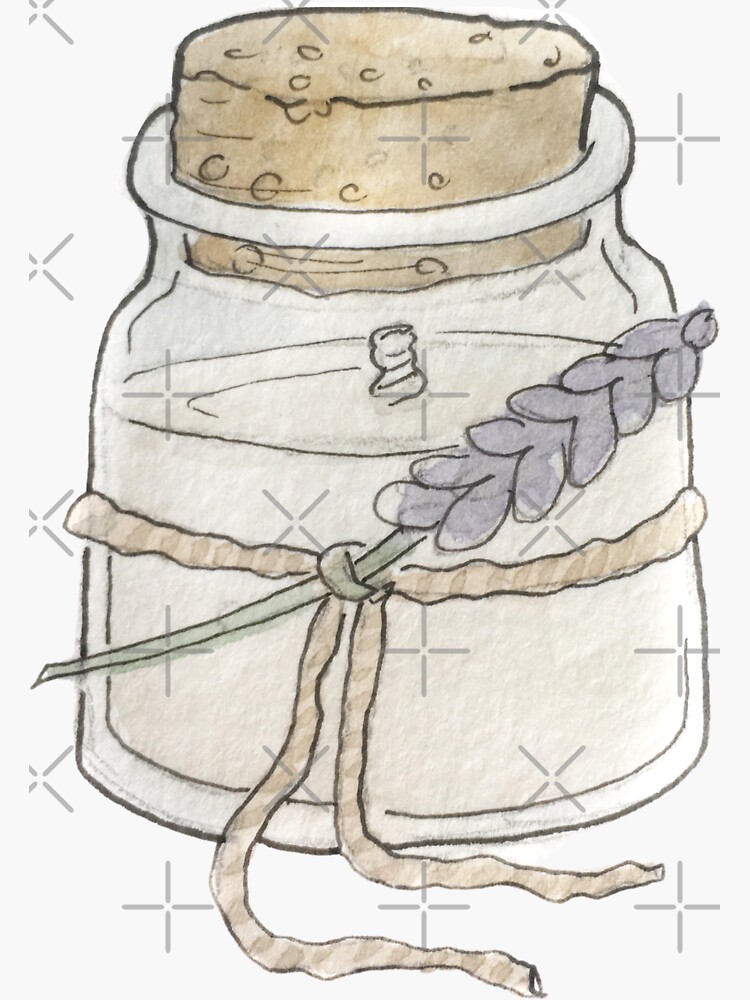 Fairy Candle in a Corked Jar Illustration in Watercolor by WitchofWhimsy