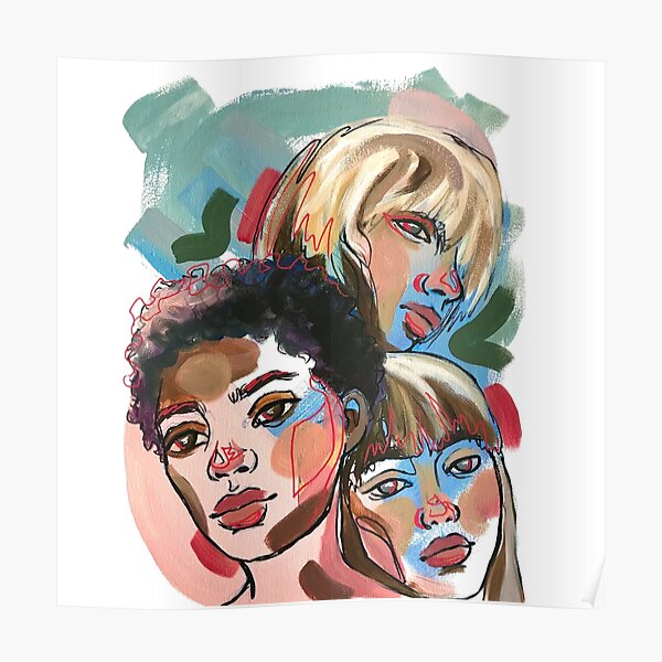 faces triad print Poster
