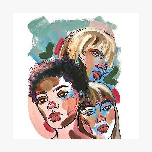 Item preview, faces triad print designed and sold by artbydvo.