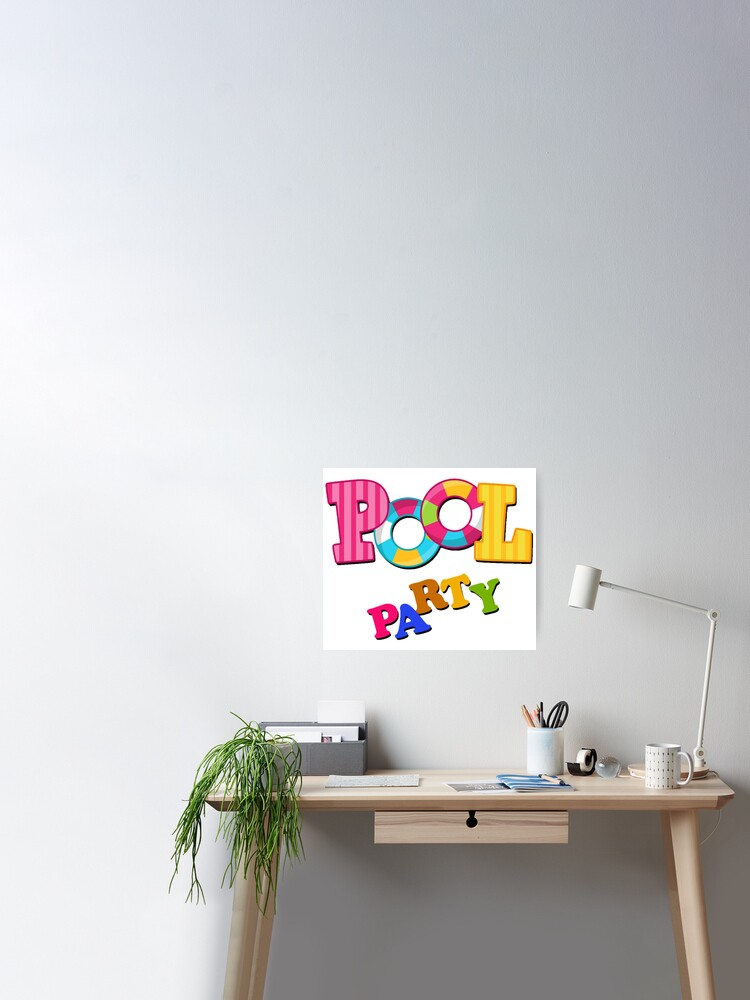 Pool party, Party Sticker Birthday Convite, party, holidays, text, label png