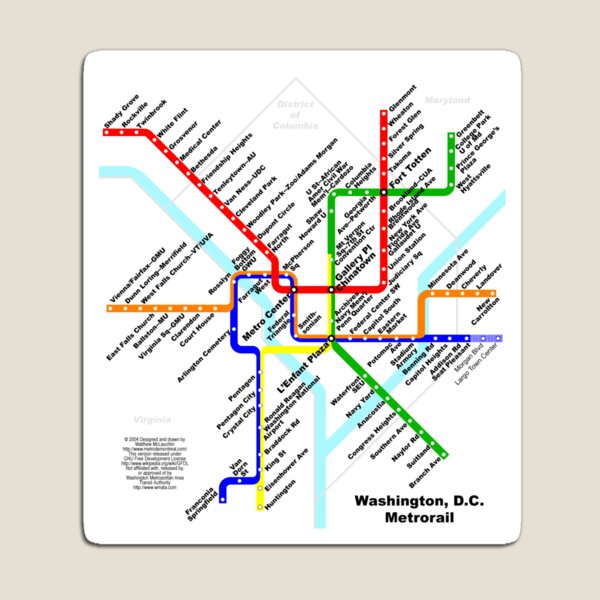 Aperçu de l'œuvre Plan du métro de Washington DC créée et vendue par jutulen.