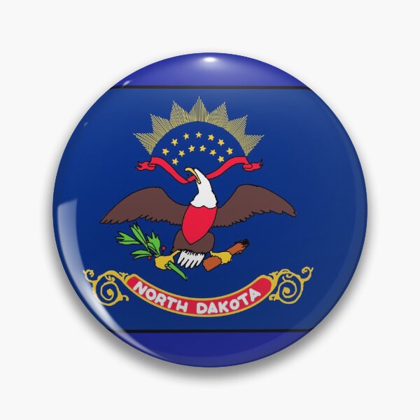 Item preview, North Dakota state outline with flag designed and sold by okunicka.