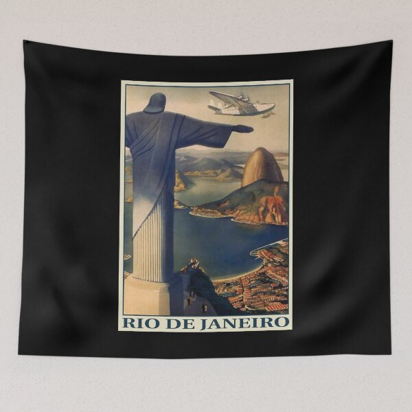 Artikelvorschau, Rio de Janeiro retro poster entworfen und verkauft von CorasPosters.