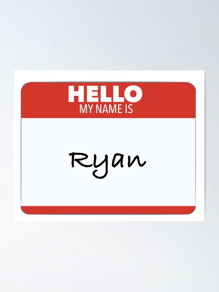 Hello My Name Is Ryan the Office Tag