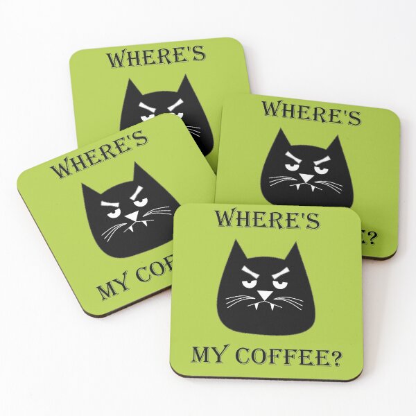 Item preview, Black cat needs coffee design designed and sold by Fluffpotsdesign.