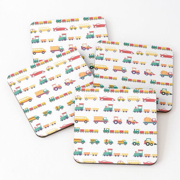 Item preview, Trains and Farm Trucks Kids Pattern designed and sold by GuyBlank.