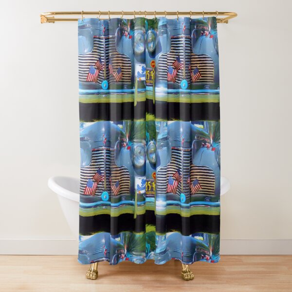 Americana in Blue Shower Curtain