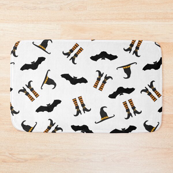 Item preview, Halloween pattern design with bats, witch's hat and witch's boots designed and sold by GulArt.