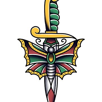 Butterfly Knife Tattoo Traditional