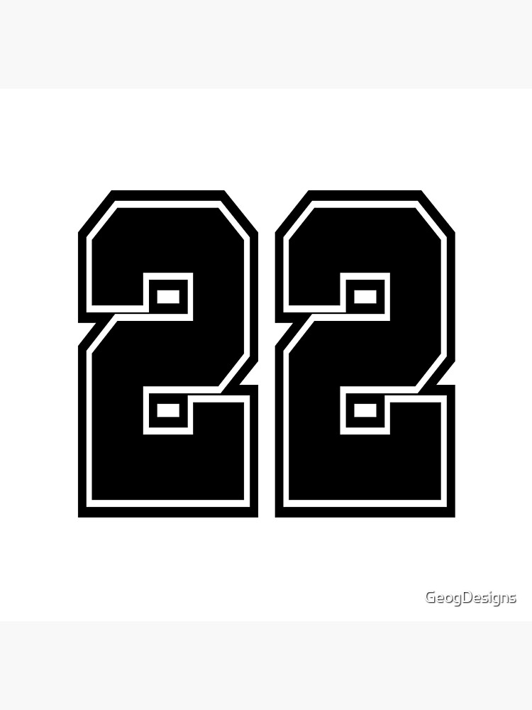22 shirt number college style football soccer number Poster by