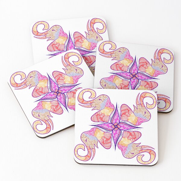 Item preview, Quadruple elephants' mandala designed and sold by EmotionArt.