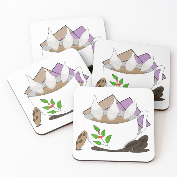 Item preview, Coffee cup to feel good with a coffee plant. With biscuit and coffee beans. Chic pastel colored background. designed and sold by LufikamiDesign.
