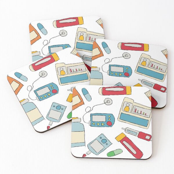 Item preview, Diabetes Pump and Injection Doodles designed and sold by LouiseFranksArt.