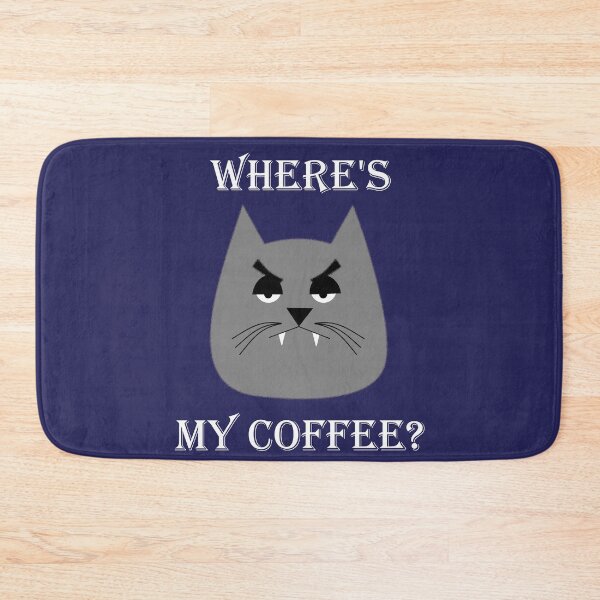 Item preview, Grey cat needs coffee design designed and sold by Fluffpotsdesign.