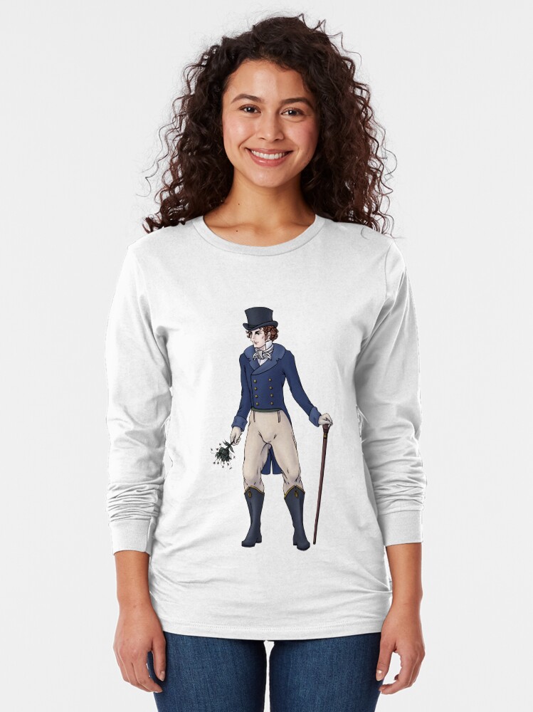 Alternate view of Sir Aubrey Granthorpe - Regency Fashion Illustration Long Sleeve T-Shirt